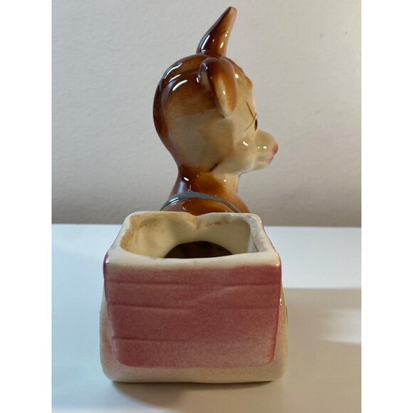 VTG Planter Ceramic Pottery Kitschy Donkey Burro Pulling Wagon Cart - Picture 12 of 14